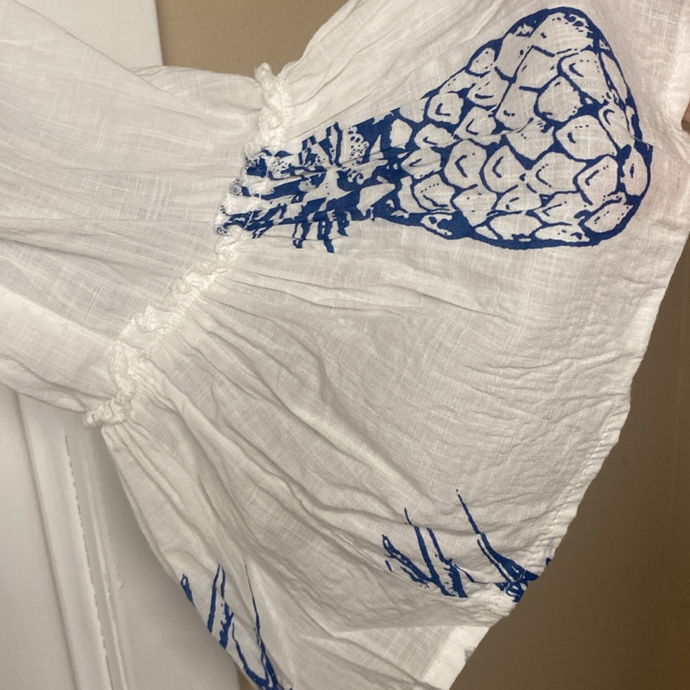 Blue Island White and Blue Pineapple Swim Coverup - Picture 5 of 5